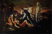 POUSSIN, Nicolas Tanecred and Erminia Germany oil painting artist